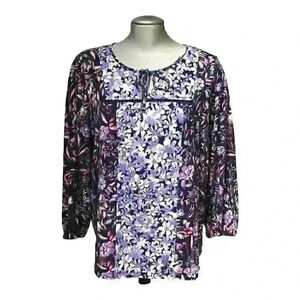Vintage America Emerson Boho Floral  Flowy Cottagecore Hippie Purple